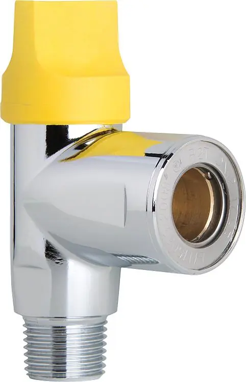 Zertifiziert Gas-Steckhahn TSV 1/2" Eck verchromt