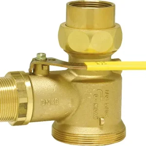 Gasabsperrkugelhahn DN 40 (1 1/2") für Einrohrgaszähler mit Prüföffnung Versand Am Gleichen Tag
